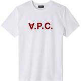 Herr - Sammet T-shirts & Linnen A.P.C. White VPC T-Shirt BLANC/ROUGE