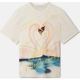 Stella McCartney Jeansjackor Kläder Stella McCartney Womens Natural Branded-print Relaxed-fit Cotton-jersey T-shirt