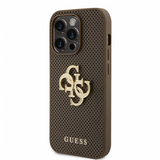 Bruna - Metaller Skal Guess iPhone 15 Pro Skal Perforated Glitter Brun
