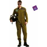 Fjädrar & Boa - Herrar Maskeradkläder My Other Me Costume for Adults Top Gun Aeroplane Pilot