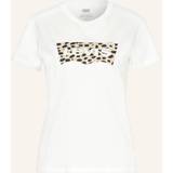Dam - Leopard Överdelar Levi's – Gräddvit, leopardmönstrad t-shirt med fladdermuslogga-Vit/a