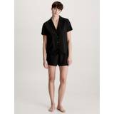 Calvin Klein XL Jumpsuits & Overaller Calvin Klein Womens Black Notch-lapel Jersey Pyjamas