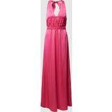 Transparent Klänningar Y.A.S – Brudtärnor – Klarrosa, lång satinklänning med halterneck-Pink