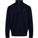 Blåa - Nylon Överdelar Polo Ralph Lauren Men's Luxe Jersey Half-Zip Sweater - Aviator Navy
