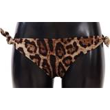 Dolce & Gabbana Badkläder Dolce & Gabbana Bikini Bottom Brown Leopard Print Swimsuit Swimwear IT4
