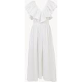 Chloé Dam Klänningar Chloé V-neck midi dress White 100% Cotton White