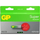 Alkaliska - Engångsbatterier Batterier & Laddbart GP Batteries Super Alkaline Size AAA, 24A/LR03, 1.5V, 16-pack