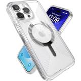 Krom Skal & Fodral Speck Gemshell Grip with Magsafe Case for iPhone 15 Pro Max in Clear and Chrome finish