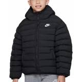 M Jackor Barnkläder Nike Big Kid's Sportswear Lightweight Synthetic Fill Loose Hooded Jacket - Black/Black/White (FD2845-010)
