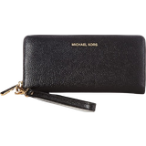 Mobilfack Plånböcker Michael Kors Pebbled Leather Continental Wristlet Wallet - Black