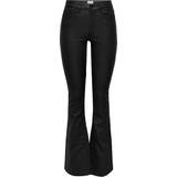 Dam - Off-Shoulder Byxor & Shorts Only Blush Coated Skinny Flared Pant - Black