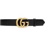 Gucci Badshorts Kläder Gucci Leather Belt with Double G Buckle - Black Leather