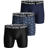 Herr - Polyester Kalsonger Björn Borg Performance Boxer 3-pack - Black/Pattern/Navy blue