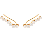 Pernille Corydon Örhängen Pernille Corydon Ocean Treasure Climbers Earrings - Gold/Pearls
