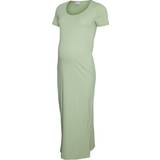 Lång Gravid- & Amningskläder Mamalicious Maternity Dress Green/Smoke Green (20019431)