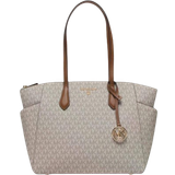Beige Handväskor Michael Kors Marilyn Medium Logo Tote Bag - Vanilla/Acorn