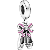 Pandora Punk Ballerina Shoes Dangle Charm - Silver/Pink/Transparent