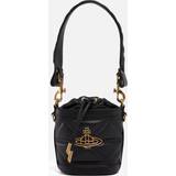 Väskor Vivienne Westwood Kitty Small Leather Bucket Bag Black