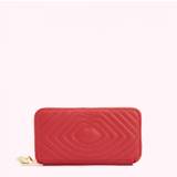 Lulu Guinness Plånböcker Lulu Guinness Tansy Ripple Lip Quilted Red Leather Wallet