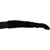 Dam - Mocka Accessoarer Dolce & Gabbana Black Elbow Length Mitten Suede Fur Gloves