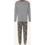 Jersey Sovplagg Hugo Bodywear Monogram Cotton-Jersey Pyjama Set Grey