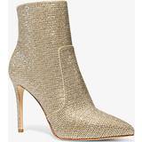 Guld Kängor & Boots Michael Kors MK Rue Embellished Glitter Chain-Mesh Ankle Boot Pale Gold