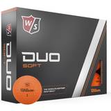 Orange Golfbollar Wilson Staff Duo Soft+ Orange Golf Balls With Logo Print 12-pack