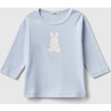 Benetton Barnkläder Benetton Pale Blue Kids Bunny-print Long-sleeved Organic-cotton T-shirt Months 12-18 Months