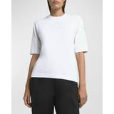 Moncler Vita Överdelar Moncler Embossed Logo Cotton T-Shirt