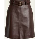 Silke/Siden Kjolar Chloé Leather miniskirt brown