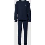 3XL - Herr Pyjamasar Schiesser Schlafanzug lang Interlock dunkelblau Fine Interlock