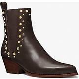 Michael Kors Dam Kängor & Boots Michael Kors MK Kinlee Astor Studded Leather Ankle Boot Chocolate