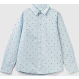 XL Skjortor Barnkläder United Colors of Benetton Slim Fit Shirt With Micro Pattern, 2XL, Sky Blue, Kids
