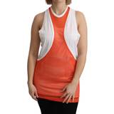 DSquared2 Dam Överdelar DSquared2 Orange White Crewneck Sleeveless Tank T-shirt Dress Top