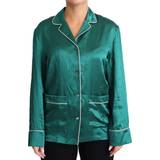 Silke/Siden Pyjamasar Dolce & Gabbana Green Pyjama Blouse Silk Lounge Sleepwear Top IT36