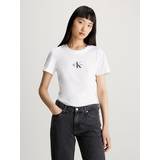 Calvin Klein Dam - Vita T-shirts Calvin Klein Slim Monogram T-shirt White