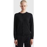 United Colors of Benetton Dam Koftor United Colors of Benetton Black Cardigan In Cashmere And Wool Blend, XS, Black, Women
