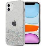 Cadorabo Purple Case for Apple iPhone 11 PRO Cover Protection TPU Silicone Gel Back case with sparkling glitter