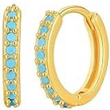 2022 Kvinnor 18K guldörhängen turkos diamantörhängen glänsande zirkon örhängen smycken gåvor glittrande örhängen för kvinnor, b, En