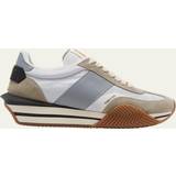 Herr - Silver Sneakers Tom Ford James suede-trimmed sneakers silver