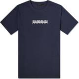 Napapijri Herr T-shirts Napapijri – Marinblå t-shirt med boxtryck framtill