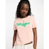 Wrangler Dam T-shirts Wrangler – Persikofärgad t-shirt regular fit med logga-Orange