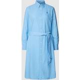 Polo Ralph Lauren Klänningar Polo Ralph Lauren Long Sleeve Cotton-Poplin Shirt Dress Blue