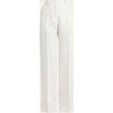 Valentino Byxor & Shorts Valentino High-rise wool and silk wide-leg pants white