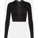 Gucci Silke/Siden Överdelar Gucci Ribbed-knit cutout top black