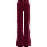 Sammet Byxor & Shorts 7 For All Mankind High-rise velvet flared pants red