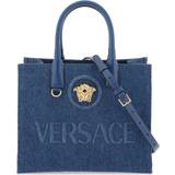 Versace Blåa Väskor Versace Small Denim La Medusa Tote Bag Women