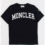 Moncler Överdelar Moncler Enfant Logo cotton jersey T-shirt blue