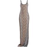 Off-Shoulder Klänningar Balmain Python Knit Maxi Dress