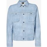 Emporio Armani Herr Ytterkläder Emporio Armani Mens Denim Look Patch-pocket Cotton-jersey Jacket